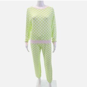 Honeydew Iguana Check Lounge Set XS NWT